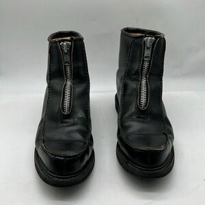 HH Double H Stadium Boots Black Leather sz 10.5 D Zip Style 5331 USA